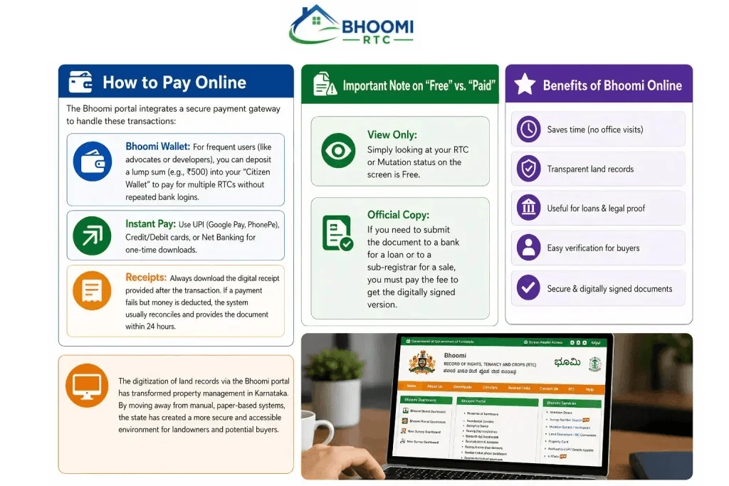 bhoomi RTC how to pay online